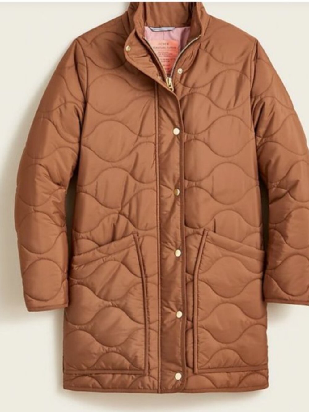 J. CREW DARK NUTMEG QUILTED COCOON PUFFER JACKET WITH PRIMALOFT SZ M